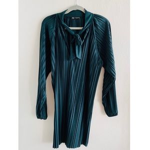 Zara plated knee length dress